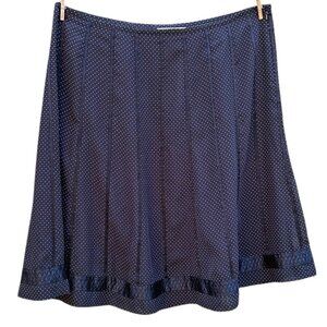 Nygard Black Polka Dot Sheer Lace Midi Skirt Sz 20 Bias Cut Flowy Lined Corpcore